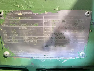 100 TON MINSTER P2-100-48 PIECE MAKER STRAIGHT SIDE SSDC HIGH SPEED PRESS 4" STROKE: YOBRO #23917