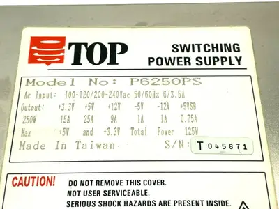 Used Top P6250PS AC/DC Power Supplies Michigan US | Maverick Industrial Sales #1401886