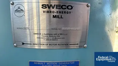 USED SWECO Sweco Vibro Energy Grinding Mill