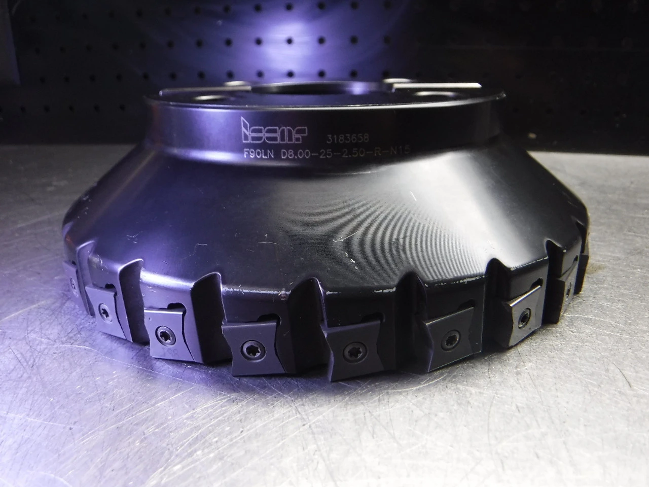 Iscar 8" Indexable Facemill 2.5" Arbor F90LN D8.00-25-2.50-R-N15 (LOC1913C)