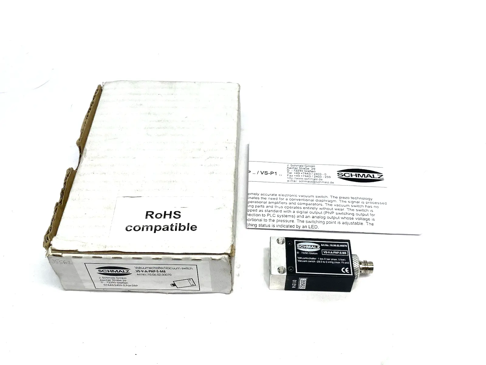 USED SCHMALZ VACUUM SWITCH 10.06.02.00070
