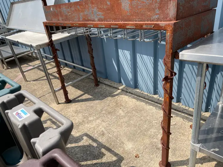 Used Falcon Restaurant Supply Used 62" Steel Overhead Bar Wine Martini Glass Rack Rail Organizer - SS251 Bar Equipment Illinois US | Falcon Restaurant Supply #1375917