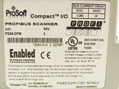 ProSoft PS69-DPM Profibus Compact I/O Scanner Module