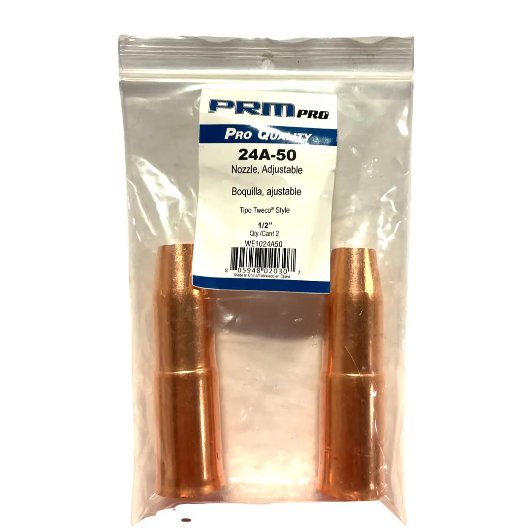 PRM Pro 1/2" MIG Welding Nozzle Adjustable Tipo Tweco Style 2 Pack