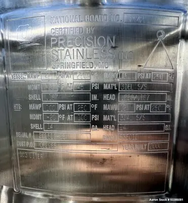 Used Precision Stainless High-Performance Vertical Freeze/Thaw Tank