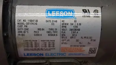 110047.00,F721B-40K-B5-G | Leeson 110047.00 Electric Motor w/Boston Gear F721B-40K-B5-G Speed Reducer - Used