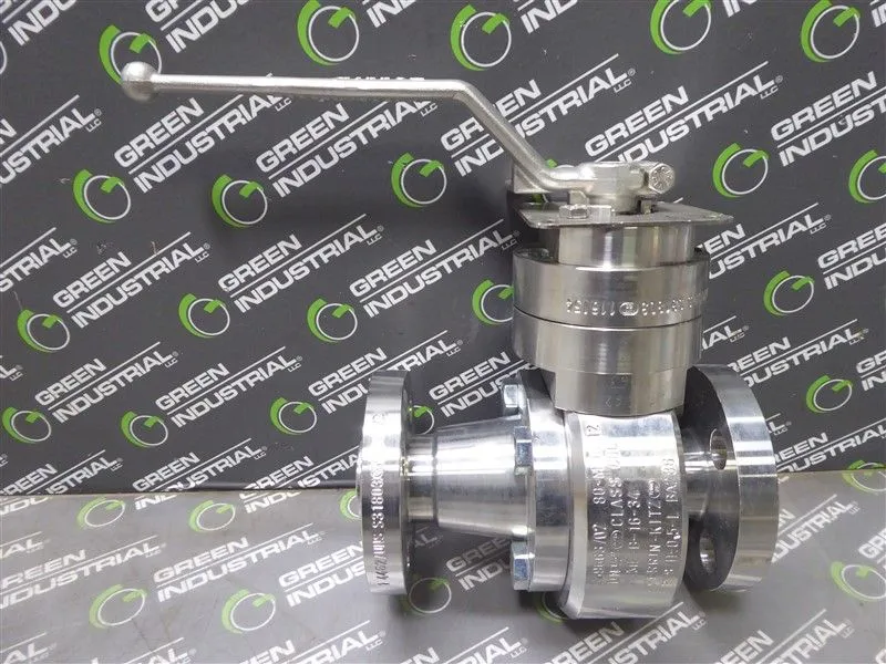 1/2" Perrin PS87H-0,5-L BA286 Series 80-M Two Way Ball Valve Class 600 Used