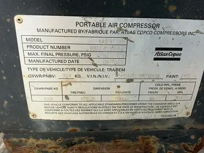 Used 2005 ATLAS COPCO XAS 97 (JD) Miscellaneous MRO Ohio US | HGR 24 #1441307