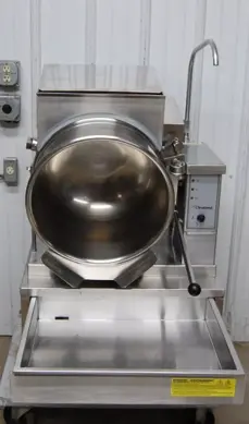 142-1229 Cleveland KGT-12-T Steam Jacketed Tilt Natural Gas Soup Kettle w Stand