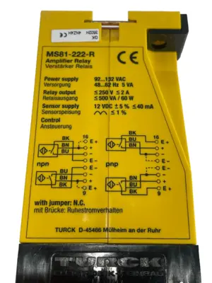 NEW TURCK MS81-222-R 115VAC SAFETY MODULE 0511102 MS81222R 115VAC