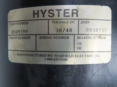 Hyster 8500100 8509399 Hydraulic Pump Motor From Hyster E60XM2-33 Forklift