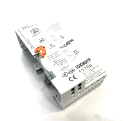 USED BECKHOFF ETHERCAT COUPLER TERMINAL MODULE, 2X RJ45 SOCKET CONNECTIONS