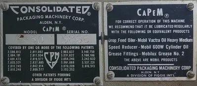 USED CONSOLIDATED PACKAGING MACHINERY CORP TG-8-15