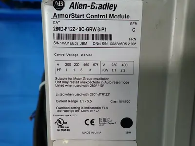 USED ALLENBRADLEY 280DF12Z10CGRW3P1