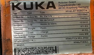 Used 2012 KUKA KR60 JET GANTRY ROBOT SYSTEM WITH KRC4 CONTROLLER Robots | Harbor Machinery Inc. #1283344
