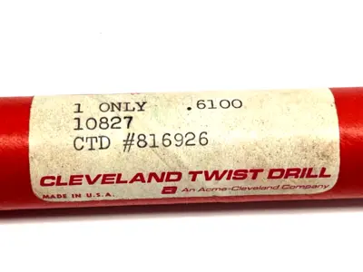 10827 | Cleveland Twist Drill  0.610" Straight Fluted Straight Shank Machine Reamer - New Other