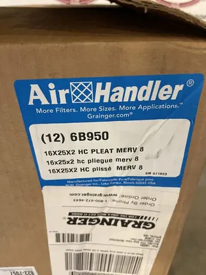 Air Handler 6B950 Pleated Air Filter 16x25x2 -NIB of 12