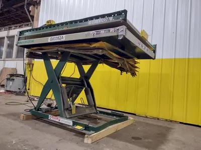 3000 LB X 72" X 48" SOUTHWORTH MODEL #LS4-36 HYDRAULIC SCISSOR LIFT TABLE WITH ROTATING,110V SINGLE PHASE: STOCK #20938