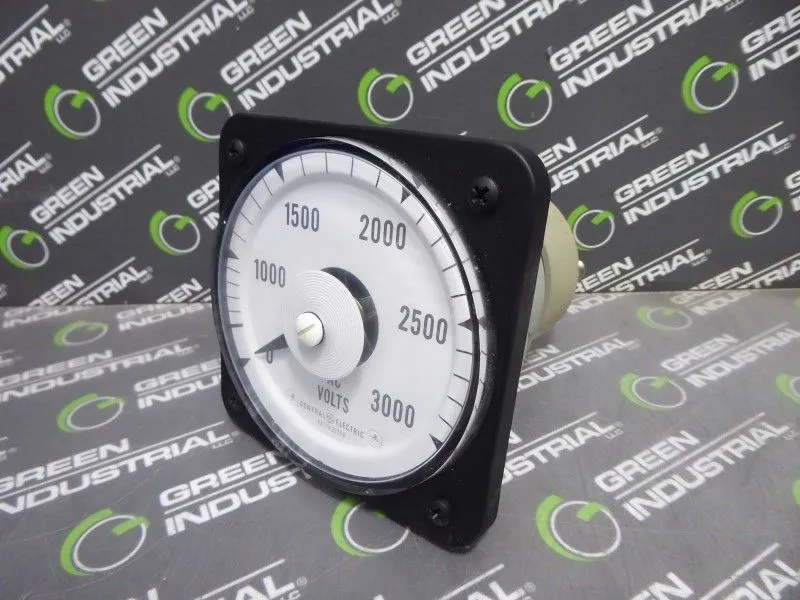 General Electric 50-103021PZUA2 AC Voltmeter 0 - 3000VAC 50/60Hz Used