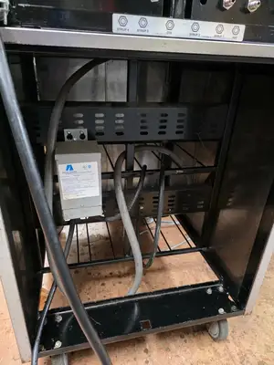 Used FBD MFG Used 26" FBD 774 Four Barrel Frozen Carbonated Beverage Dispenser 230V As Is Slushie Machines Illinois US | Falcon Restaurant Supply #1375159