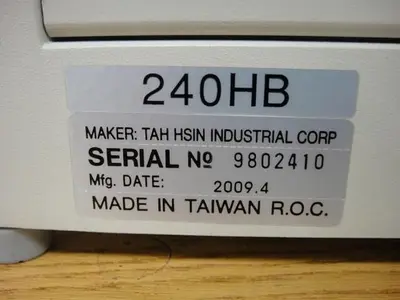 USED TAH HSIN INDUSTRIAL CORP. 240HB