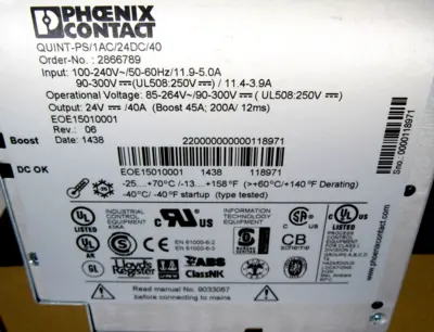 NEW PHOENIX CONTACT QUINT-PS/1AC/24DC/40 POWER SUPPLY QUINTPS1AC24DC40