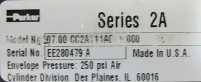 NEW PARKER CC2AT11A0 CYLINDER SER.2A 7" BORE 9" STROKE