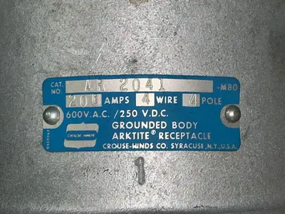 Used CROUSE HINDS AR 2041M80 Bus Bars & Plugs Ohio US | HGR 24 #1355965