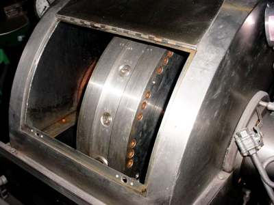 Liquid Quadronics centrifugal contactor, 316SS.
