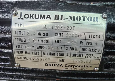 OKUMA BL-120E-20T Servo Motors | Great American Equipment Company (5)