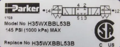 NEW PARKER H35WXBBL53B SOLENOID VALVE