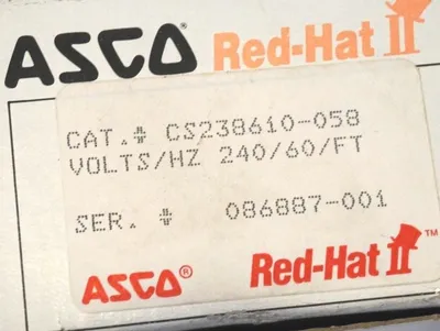 NEW ASCO CS238610-058 SOLENOID VALVE 240V, CS238610058
