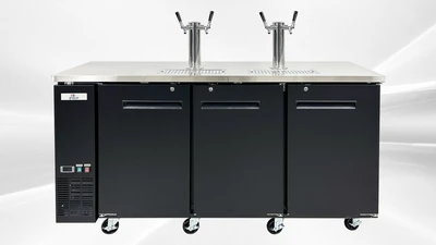 171-0238 72" Kegerator 4 Tap Self Contained Beer Dispenser Cooler