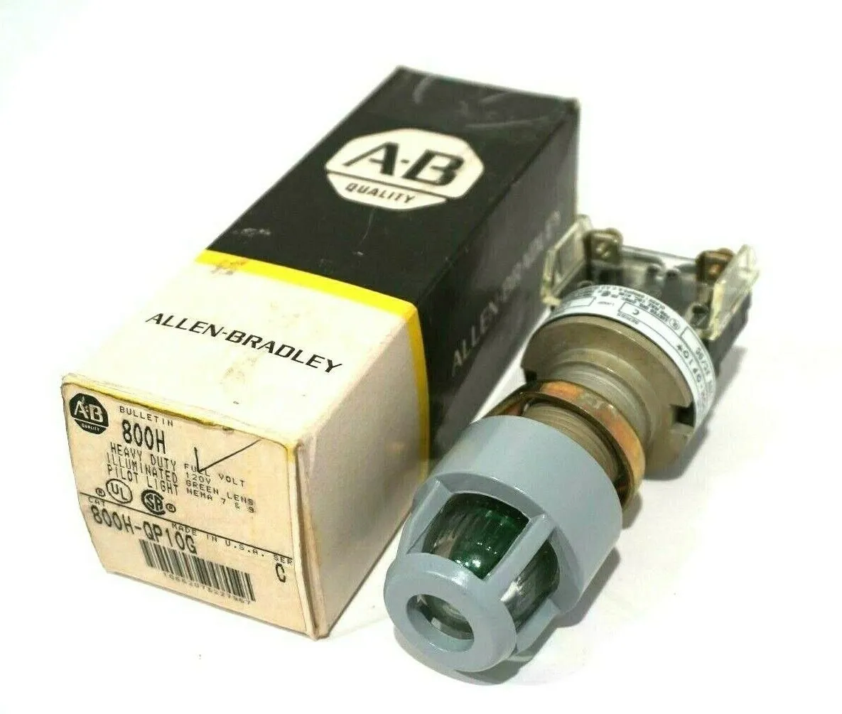 NEW ALLEN BRADLEY 800H-QP10G PILOT LIGHT SER.C 800HQP10G
