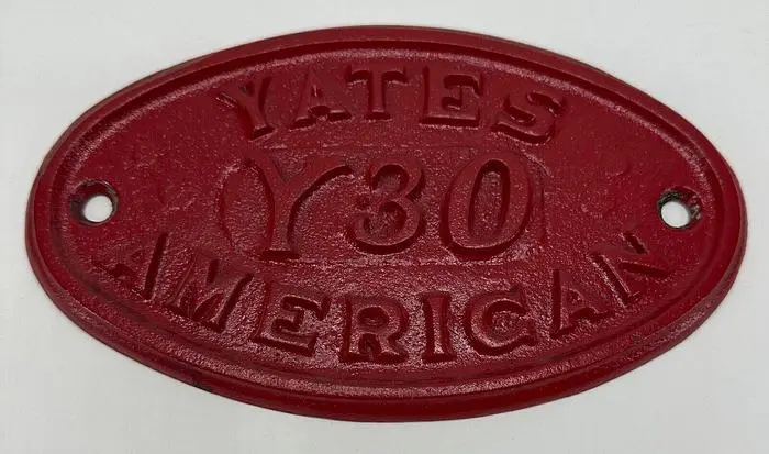 Used YATES AMERICAN Y30 PLAQUE Parts | Pleasant Street Machinery #926054