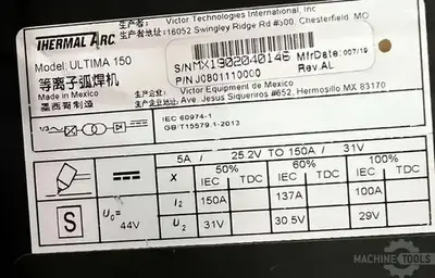 Used 2019 THERMAL ARC ULTIMA 150 Plasma Welders Illinois US | Perfection Global, LLC. #1271520