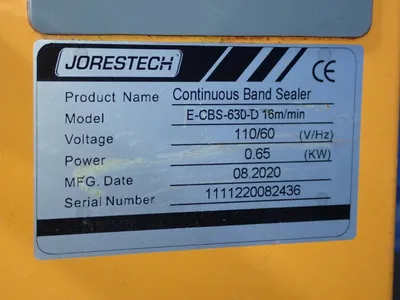 Used JORESTECH ECBS630D Sealers Ohio US | HGR 24 #750832