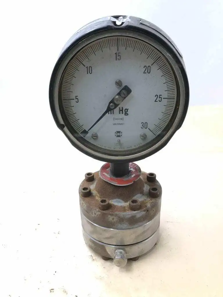 Solfrunt Vacuum Gauge 0-30in Hg w/ Stainless Diaphragm Valve