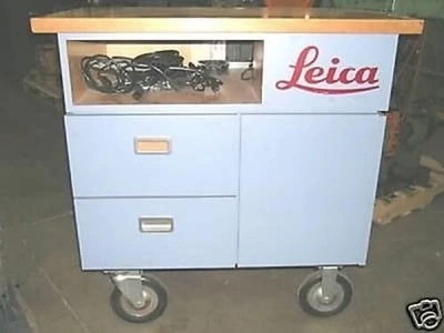Leica Microscope Cart Instrument Cabinet Electronic Rack Drawers Wood 37"x24"x42