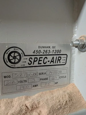 Spec Air DOC/ DX-10E 7.5 HP Dust Collector