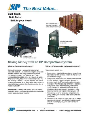 Used SP INDUSTRIES CP-6101 6YARD STATIONARY Misc Recycling | US Recycling Equipment #474999