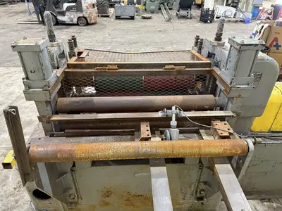 36”  YODER MODEL #M3 POWERED SLITTING HEAD w/ POWERED FEED & HOLD DOWN ROLLS : STOCK #22953