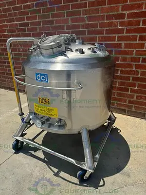 USED DCI 400 LITER STAINLESS STEEL JACKETED REACTOR MIXING TANK  45 PSI