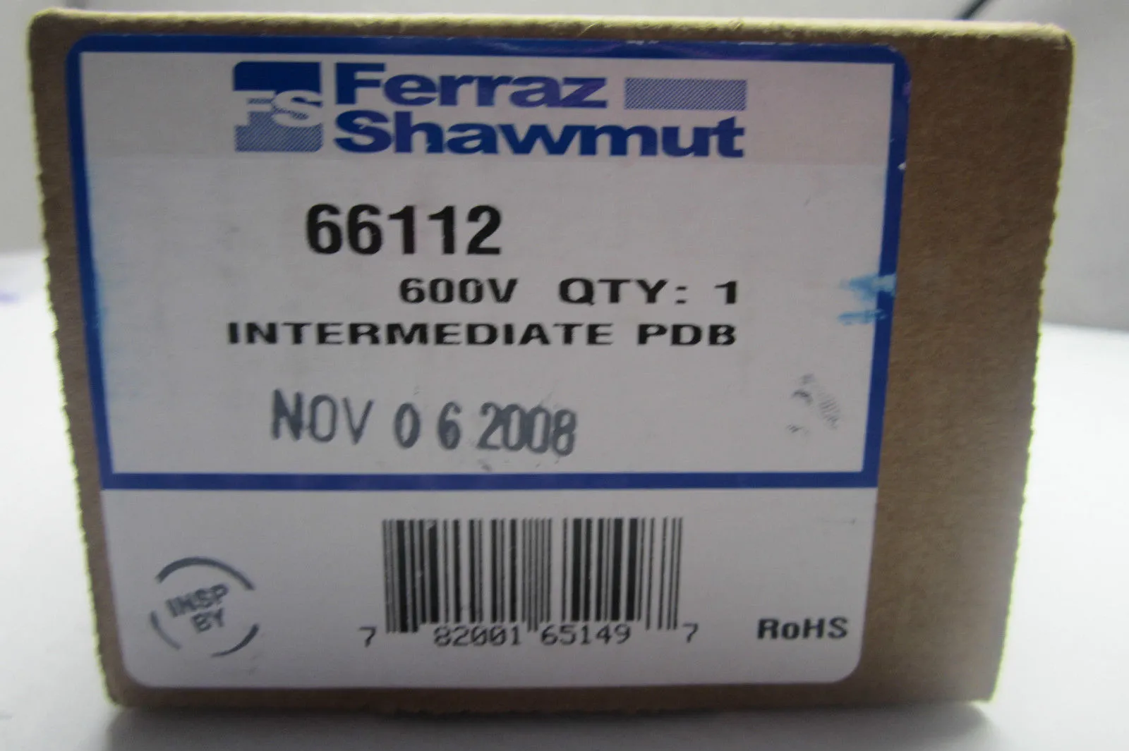 NEW FERRAZ SHAWMUT 66112 POWER DISTRIBUTION BLOCK