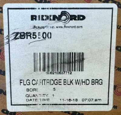 NEW REXNORD ZBR5500 FLG CARTRIDGE ROLLER BEARING 5" 6-BOLT