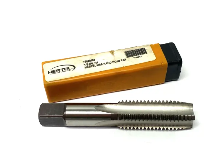 Used HERTEL STRAIGHT FLUTE TAP: 1-8 UNC, 4 FLUTE, PLUG CHAMFER, 3B CLASS Taps & Dies Michigan US | Maverick Industrial Sales #1091794
