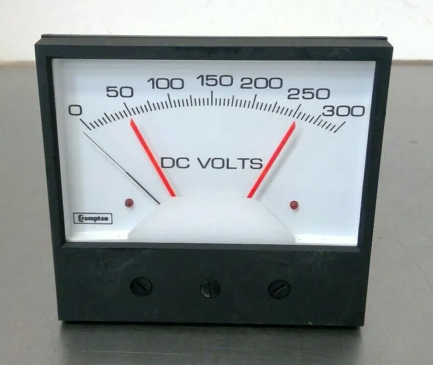 Crompton 239-302A-YGRX-AC-S1-S2 DC Volts Meter, 0-300VDC (27C4541) 5D-5