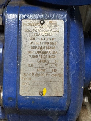 2021 FLOWSERVE INNOMAG Pump Centrifugal Stainless Steel | Perry Equipment (2)