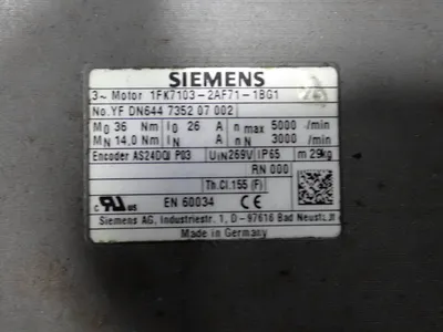 USED SIEMENS 1FK71032AF711BG1