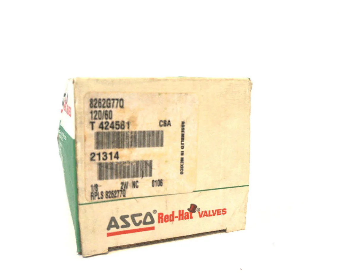 NEW ASCO 8262G77Q SOLENOID VALVE 120/60